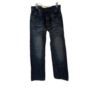 GS 115 Blue Jeans Mens Size 30 Straight Leg Relaxed Grommet Pockets
